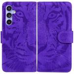 For Samsung Galaxy S23 FE 5G Tiger Embossing Pattern Flip Leather Phone Case(Purple)