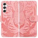 For Samsung Galaxy S24+ 5G Tiger Embossing Pattern Flip Leather Phone Case(Pink)