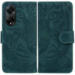 For OPPO A98 5G / F23 5G India Tiger Embossing Pattern Flip Leather Phone Case(Green)