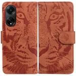 For OPPO A98 5G / F23 5G India Tiger Embossing Pattern Flip Leather Phone Case(Brown)