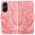 For OPPO A98 5G / F23 5G India Tiger Embossing Pattern Flip Leather Phone Case(Pink)