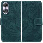 For OPPO A78 4G Tiger Embossing Pattern Flip Leather Phone Case(Green)