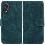 For OPPO A38 4G / A18 Tiger Embossing Pattern Flip Leather Phone Case(Green)