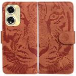 For OPPO A59 5G / A2M Tiger Embossing Pattern Flip Leather Phone Case(Brown)