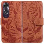 For OPPO A60 4G Tiger Embossing Pattern Flip Leather Phone Case(Brown)