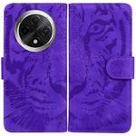 For OPPO A3 Pro 5G Tiger Embossing Pattern Flip Leather Phone Case(Purple)