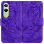 For OPPO K12x Tiger Embossing Pattern Flip Leather Phone Case(Purple)