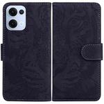 For OPPO Reno13 Global Tiger Embossing Pattern Flip Leather Phone Case(Black)