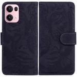 For OPPO Reno13 Pro Global Tiger Embossing Pattern Flip Leather Phone Case(Black)