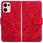 For OPPO Reno13 Pro Global Tiger Embossing Pattern Flip Leather Phone Case(Red)