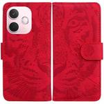 For OPPO A5 Pro 5G Tiger Embossing Pattern Flip Leather Phone Case(Red)