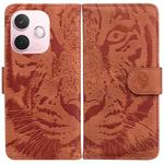 For OPPO A5 Pro 5G Tiger Embossing Pattern Flip Leather Phone Case(Brown)