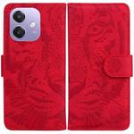 For OPPO A5x 5G / A3 4G / 5G / A3x 4G / 5G Tiger Embossing Pattern Flip Leather Phone Case(Red)
