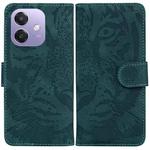 For OPPO A5x 5G / A3 4G / 5G / A3x 4G / 5G Tiger Embossing Pattern Flip Leather Phone Case(Green)