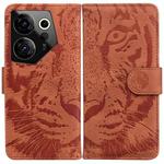 For Tecno Camon 20 Premier 5G Tiger Embossing Pattern Flip Leather Phone Case(Brown)