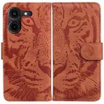For Tecno Pova 5 Pro Tiger Embossing Pattern Flip Leather Phone Case(Brown)