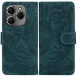 For Tecno Spark 20 Pro Tiger Embossing Pattern Flip Leather Phone Case(Green)