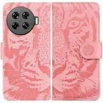 For Tecno Spark 20 Pro+ 4G Tiger Embossing Pattern Flip Leather Phone Case(Pink)