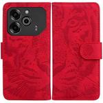 For Tecno Pova 6 / Pova 6 Pro Tiger Embossing Pattern Flip Leather Phone Case(Red)