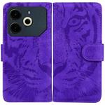 For Tecno Pova 6 Neo Tiger Embossing Pattern Flip Leather Phone Case(Purple)