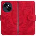 For Tecno Spark Go 1 / Pop 9 Pro Tiger Embossing Pattern Flip Leather Phone Case(Red)