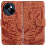 For Tecno Spark Go 1 / Pop 9 Pro Tiger Embossing Pattern Flip Leather Phone Case(Brown)