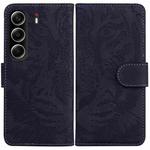 For Tecno Camon 40 Tiger Embossing Pattern Flip Leather Phone Case(Black)