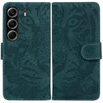 For Tecno Camon 40 Tiger Embossing Pattern Flip Leather Phone Case(Green)