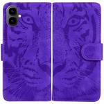 For Tecno Pop 10 / Spark Go 2 4G Tiger Embossing Pattern Flip Leather Phone Case(Purple)