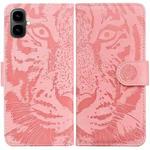 For Tecno Pop 10 / Spark Go 2 4G Tiger Embossing Pattern Flip Leather Phone Case(Pink)