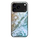 For iPhone 17 Pro Max Marble Pattern Glass Protective Phone Case(Beach)
