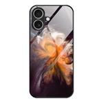 For iPhone 17 Marble Pattern Glass Protective Phone Case(Typhoon)