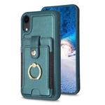 For iPhone XR BF27 Metal Ring Card Bag Holder Phone Case(Green)
