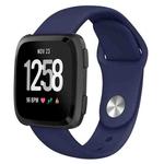 For Fitbit Versa 2 / Fitbit Versa / Fitbit Versa Lite Solid Color Silicone Watch Band, Size:S(Navy)