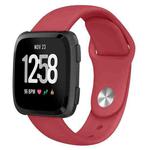 For Fitbit Versa 2 / Fitbit Versa / Fitbit Versa Lite Solid Color Silicone Watch Band, Size:S(Red)