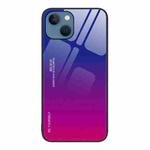 For iPhone 15 Gradient Color Glass Phone Case(Purple Red)