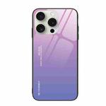 For iPhone 16 Pro Max Gradient Color Glass Phone Case(Pink Purple)