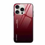 For iPhone 16 Pro Max Gradient Color Glass Phone Case(Red Black)