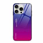 For iPhone 16 Pro Gradient Color Glass Phone Case(Purple Red)