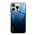 For iPhone 16 Pro Gradient Color Glass Phone Case(Blue Black)