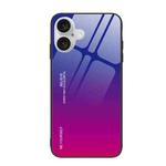 For iPhone 16 Gradient Color Glass Phone Case(Purple Red)