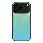 For iPhone 17 Pro Max Gradient Color Glass Phone Case(Green Cyan)