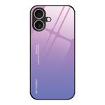 For iPhone 17 Gradient Color Glass Phone Case(Pink Purple)