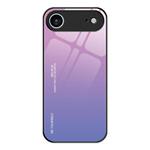 For iPhone 17 Air Gradient Color Glass Phone Case(Pink Purple)