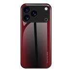 For iPhone 17 Pro Max Texture Gradient Glass TPU Phone Case(Red)