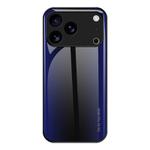 For iPhone 17 Pro Max Texture Gradient Glass TPU Phone Case(Dark Blue)