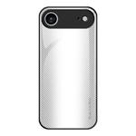 For iPhone 17 Air Texture Gradient Glass TPU Phone Case(White)