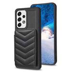 For Samsung Galaxy A53 BF26 Wave Pattern Card Bag Holder Phone Case(Black)