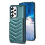 For Samsung Galaxy A52 5G / 4G BF26 Wave Pattern Card Bag Holder Phone Case(Green)
