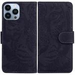 For iPhone 14 Pro Tiger Embossing Pattern Leather Phone Case(Black)